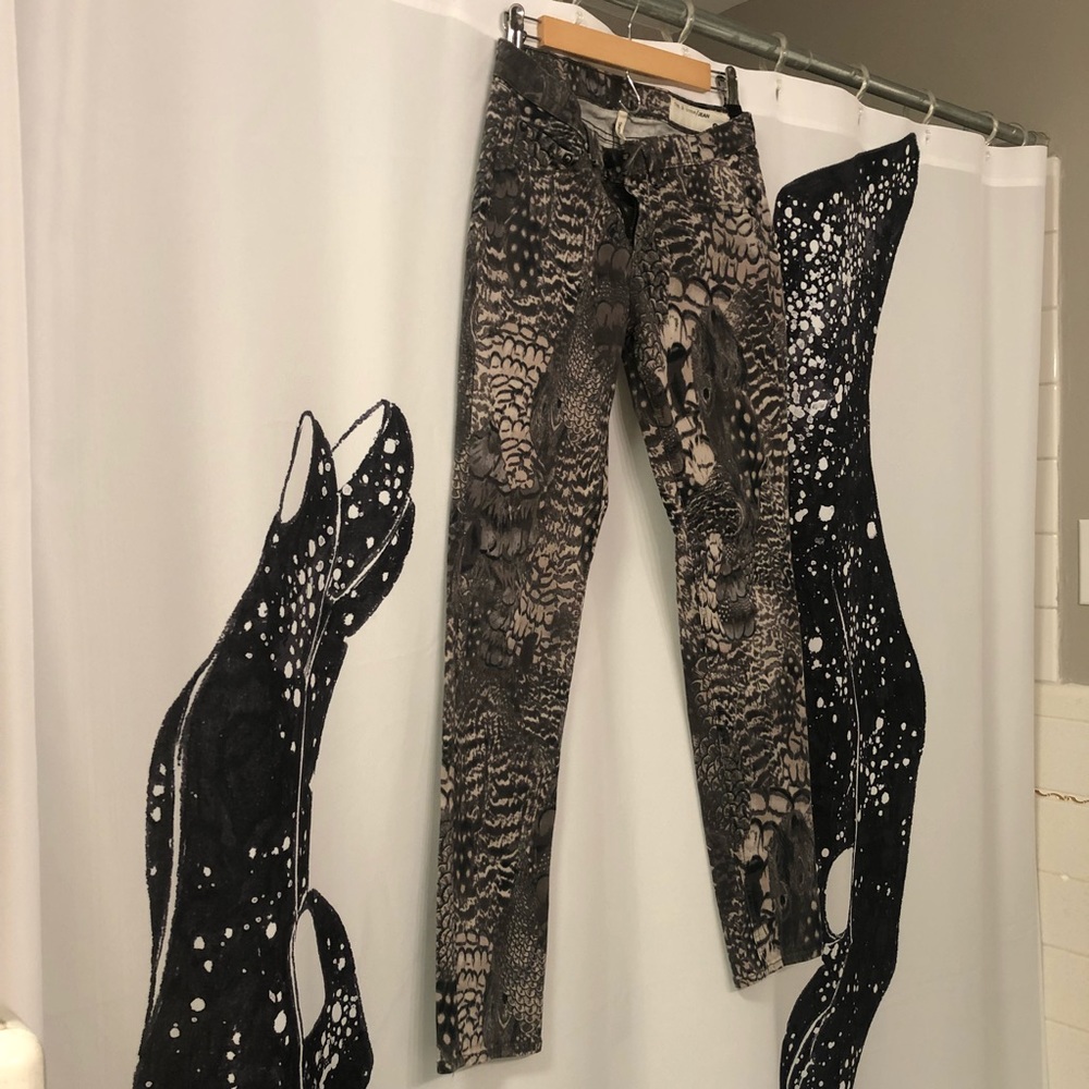 Rag & Bone Feather Print Denim Leggings